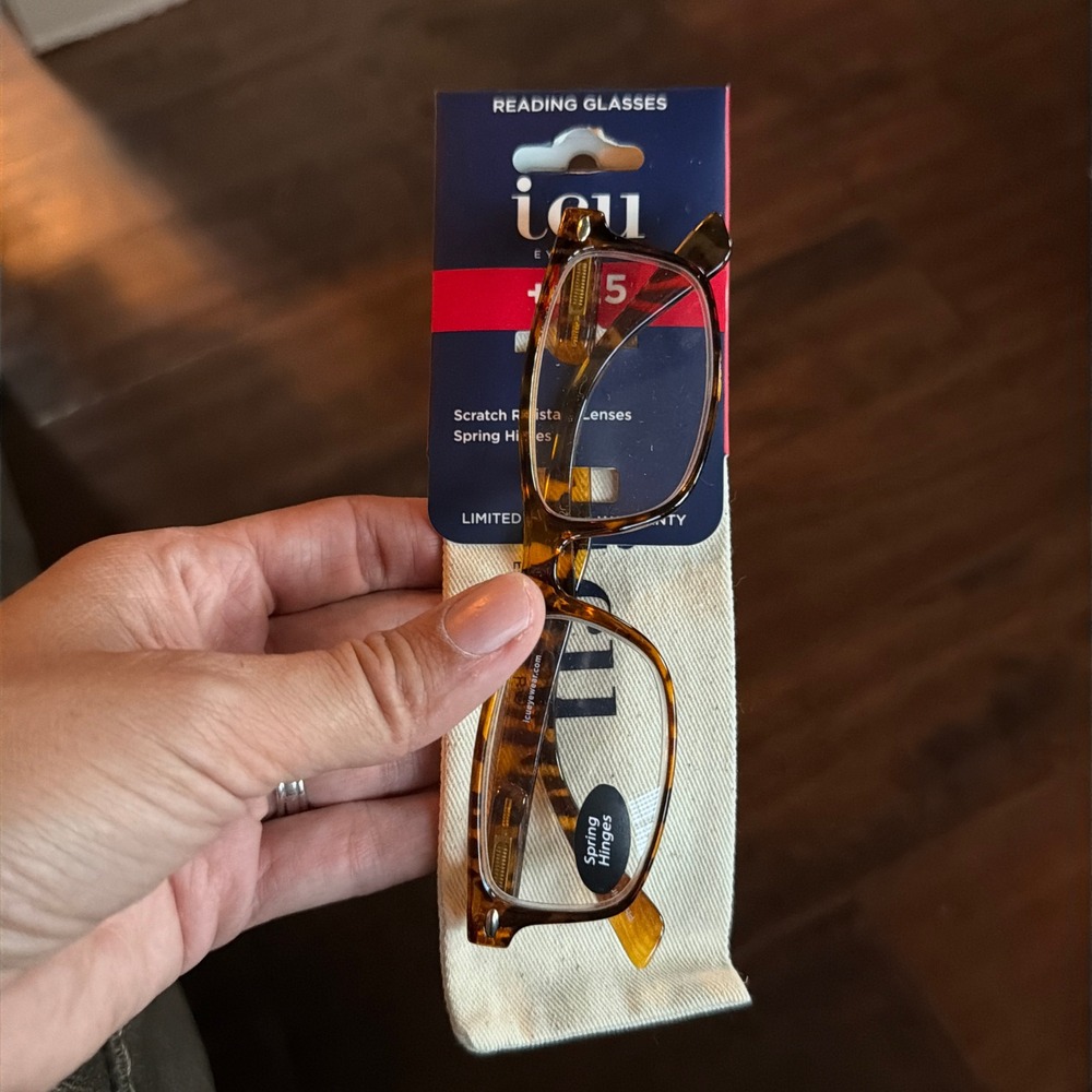 ICU Eyewear Brentwood Reading Glasses +1.25 Tortoise Shell Rectangular Frames